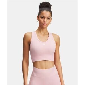 NWT Under Armour Vanish Seamless Low Sports Bra in soft pink color.